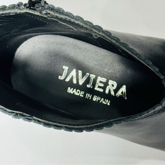 Javiera Booties Boots 2201 Studs Leather Ankle Boots Pointy Toe Heel Zip Spain - Picture 13 of 16